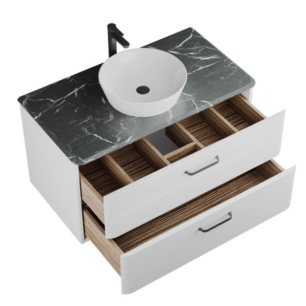 Тумба Veneciana TIBR 100 со столешницей белая, под умывальник