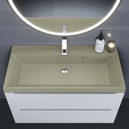 Раковина кварцевая Uperwood Classic Quartz 100 см, бежевая матовая, десерт
