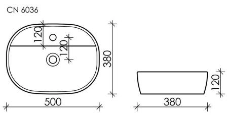 Умывальник накладной Element 500x380x120мм