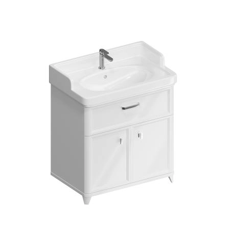 Тумба Kerama Marazzi POMPEI ПОМПЕИ PO.N.80.1\WHT напольная с ящиком и дверцами 80, белая глянцевая