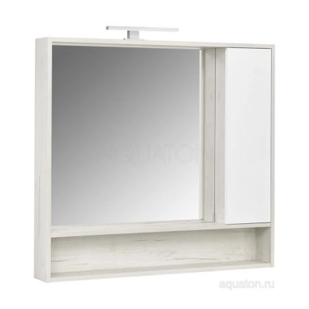 Зеркальный шкаф AQUATON Флай 100 белый, дуб крафт 1A237802FAX10