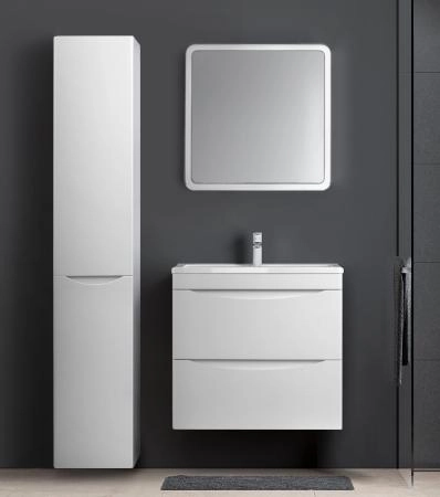 Тумба подвесная Style Line Бергамо мини 80 (2 ящ.) Люкс антискрейтч белый, PLUS