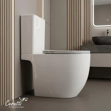 Унитаз напольный CeruttiSPA TADDEO Tornado CT12035 безободковый (650х360х790)