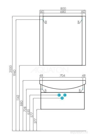 Акватон Ария 80 см Тумба, цвет белый