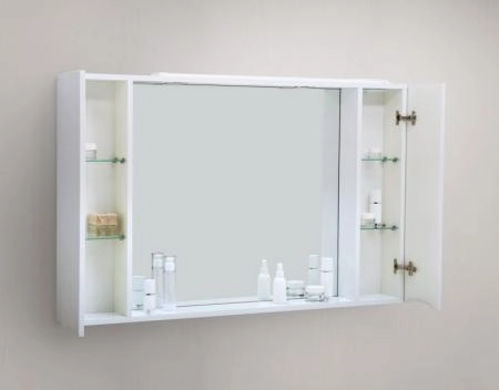 Шкаф Belbagno MARINO Bianco Lucido зеркальный подвесной с подсветкой MARINO-SPC-1200/750-2A-BL-P