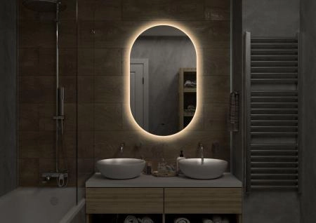Зеркало Континент Fleur Led 600х1000 с бесконтактным сенсором, теплая подсветка