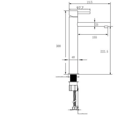 Смеситель NT BAGNO NT2201Н ARINO H для раковины серый матовый