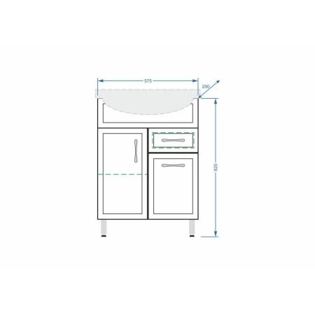 Тумба под умывальник Stella Polar Концепт 60, 1 ящ., Эрика 60