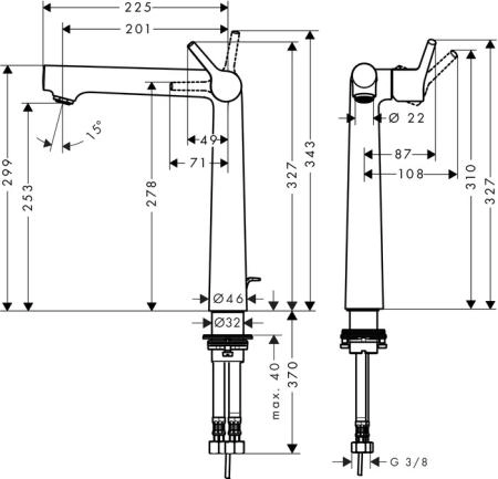 Смеситель Hansgrohe Talis S 250 72115000 с донным клапаном,хром
