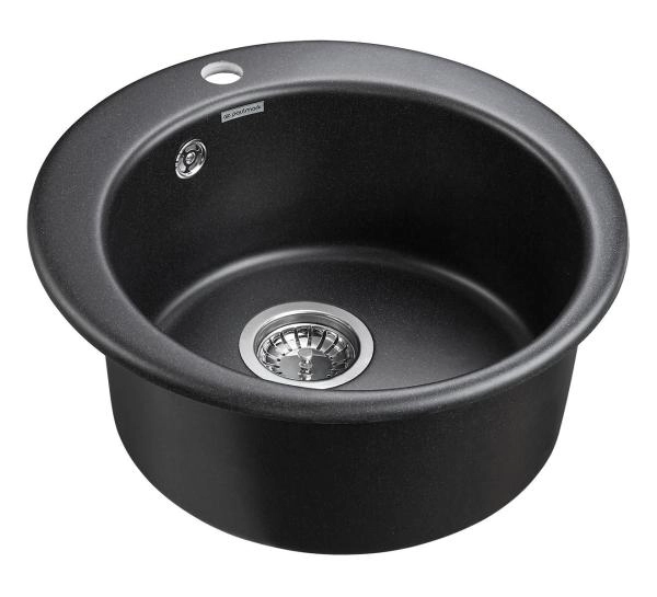 Мойка для кухни Paulmark GELEGEN, PM404800-BL, черный, D475 мм