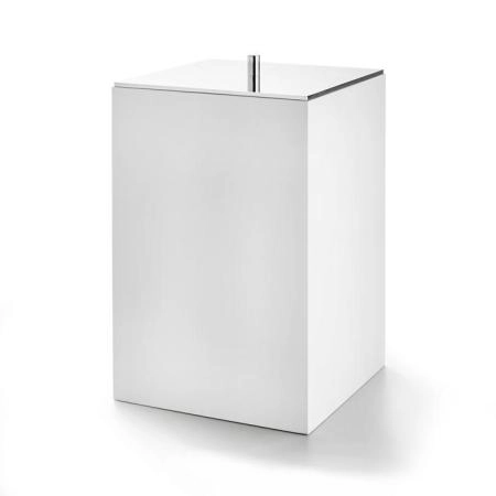 3SC BeMood White Урна с крышкой 20хh32х20 см, цвет: белый/никель сатинированный матовый