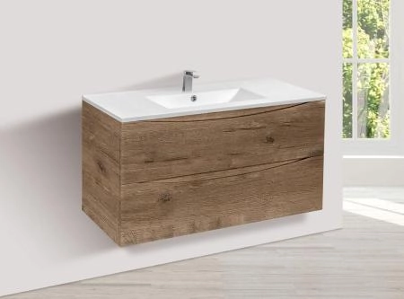 Тумба под раковину Vincea Mia 1000 подвесная, 2 выкатных ящика soft close, V.Oak