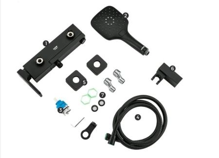 Смеситель Gappo G3217-6 для ванны, чёрный