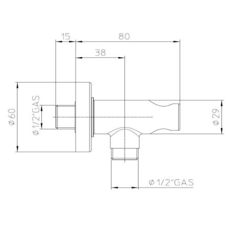Держатель для душа Bossini C12000.030 с шланговым соединением, хром