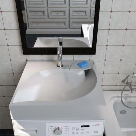 Раковина Madera над стиральной машиной List 60*60 с кронштейнами