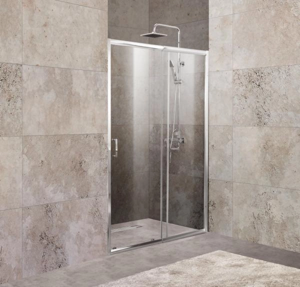 Душевая дверь BelBagno UNIQUE 100-115 прозрачное стекло 5 мм профиль хром UNIQUE-BF-1-100/115-C-Cr