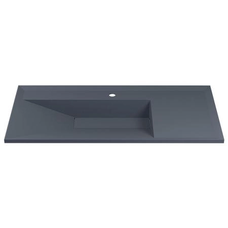 Раковина кварцевая Uperwood Lotus Quartz, 100 см, серая матовая, бетон