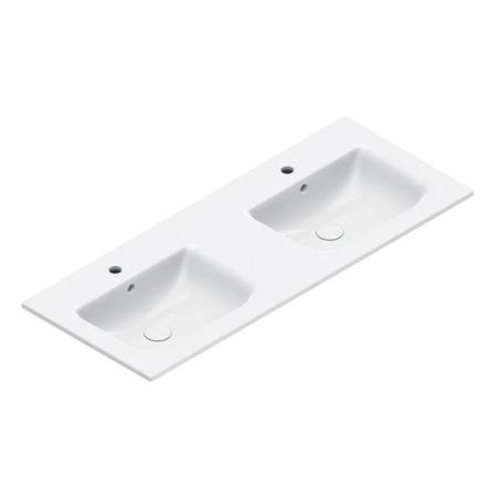 Catalano Italy Раковина 125x50см двойная, с 2 отв., цвет: белый глянцевый
