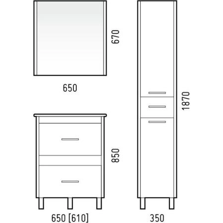 Тумба под раковину Corozo Верона 65, антик