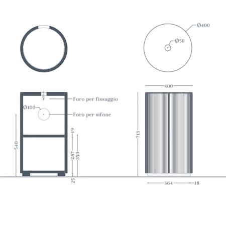 Artceram Opera Тумба с раковиной 72х40см., напольная, 1 дверка, цвет: platinum