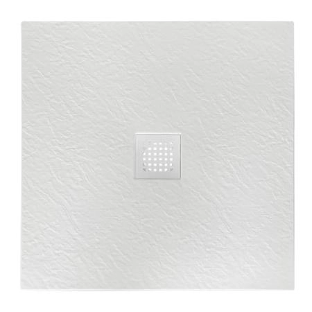 Душевой поддон BelBagno 80x80 искусственный камень белый квадратный TRAY-MR-UNO-A-80-35-W-CR