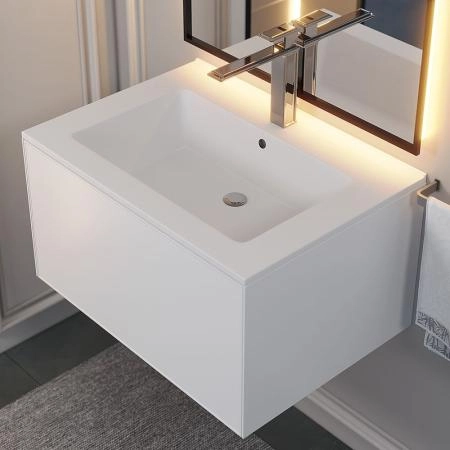 Раковина кварцевая Uperwood Parma Quartz, 65 см, белая матовая, жасмин