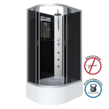Душевая кабина Niagara NG-2510-14RBKTG 1200х800х2100-2400 высокий поддон 40см стекло тонированное