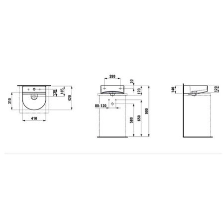 Laufen Sonar Раковина 41x42х14 см, 1 отв., покрытие LCC, цвет: белый