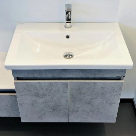 Тумба с раковиной Comforty Осло-70ПД 00-00006118 подвесная бетон светлый с раковиной COMO 70
