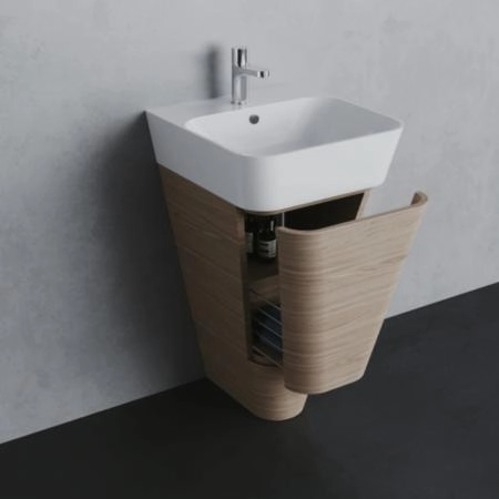 Azzurra Build Тумба напольная 59х47х85см, с 1 ящиком, с раковиной, цвет: Olmo naturale