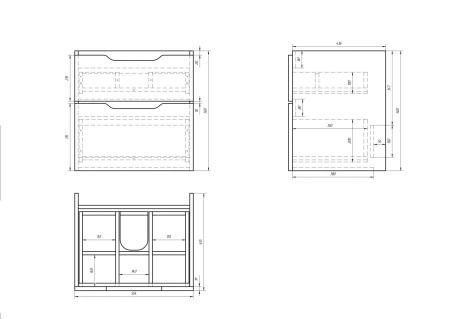 Тумба под раковину Dreja Q 55 99.0007 подвесная цвет белый