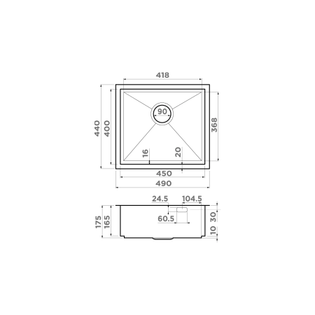 Кухонная мойка Omoikiri Kasen 49-16 INT GM нерж.сталь/вороненая сталь 4997055