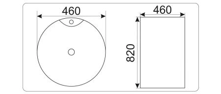 Раковина CeramaLux NB135 46 см на пьедестале