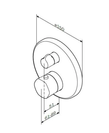 Смеситель для душа Am.Pm Gem F9075600 с термостатом,хром
