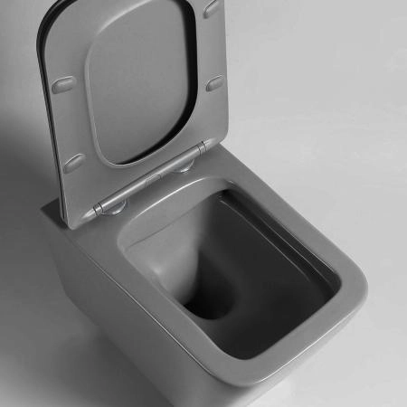 Унитаз подвесной Vincea Q-Line VT1-12MA безободковый, цвет антрацит мат., ультратонкое soft close сиденье