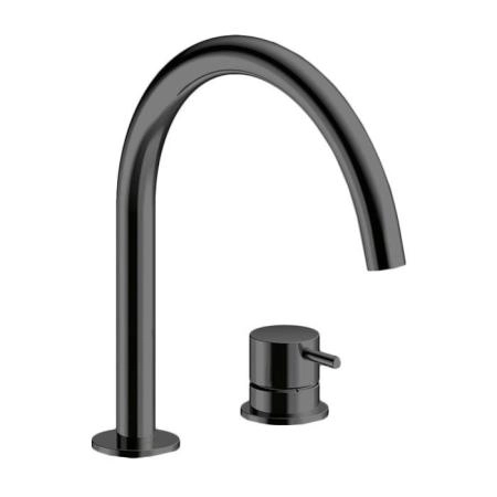 Almar Mixers Смеситель для раковины, 2 отв., без донного клапана, цвет: черный металл брашированный PVD