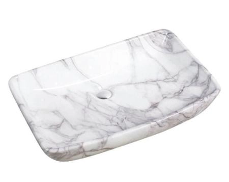 Раковина SantiLine SL-7027 70x38 на столешницу керамическая под мрамор