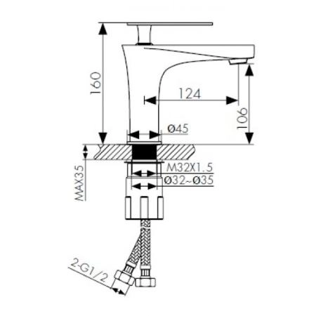 Смеситель для раковины KAISER Star (02011-2) черный