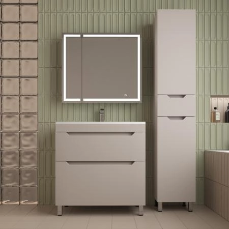 Тумба напольная Style Line Остин под раковину Фортуна 80 2 ящ крем эмаль PLUS