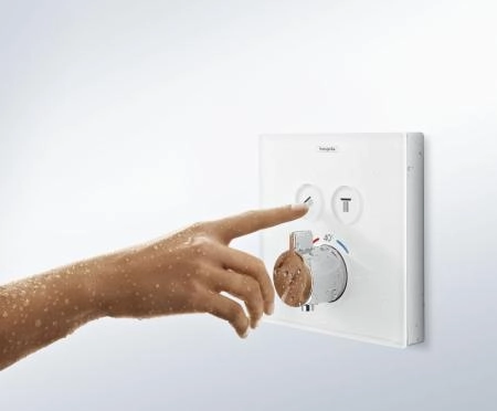 Смеситель Hansgrohe Термостат ShowerSelect 15738400, цвет белый хром для 01800180