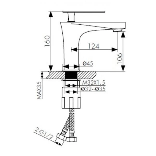 Смеситель для раковины KAISER Star (02011-2) черный