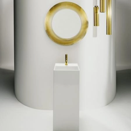 Laufen Kartell Зеркало круглое d=78см, настенное, без подсветки, цвет: золотой