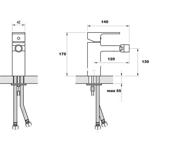 Смеситель для биде Bronze de Luxe Simple (SW980) хром