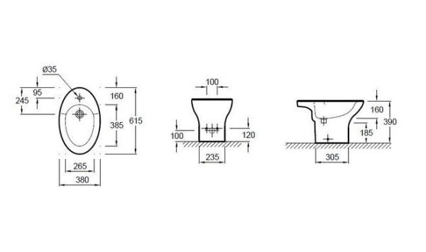 Биде Jacob Delafon Presquile E1348