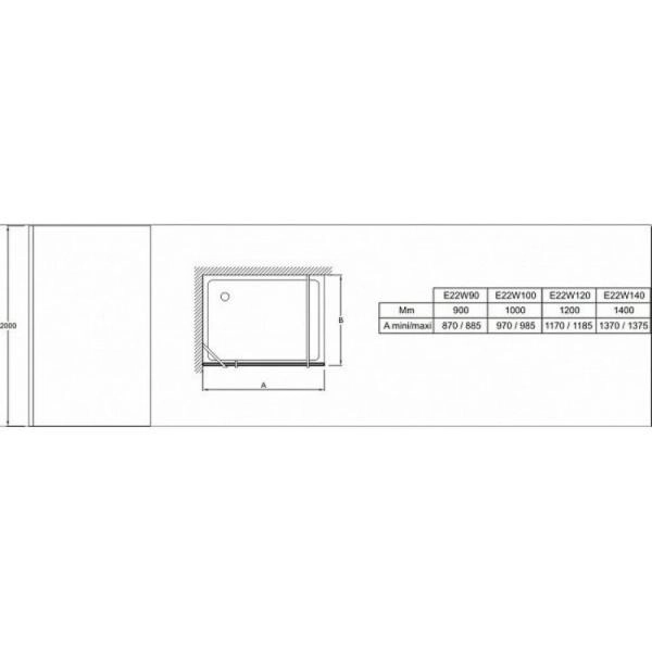 Душевое ограждение Jacob Delafon CONTRA E22WD100-GA 100x200 см