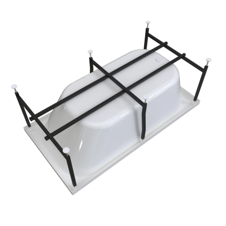 Ванна акриловая "ПРОВАНС 170х75", рама-подставка, фронтальная панель, слив-перелив автомат с сеточкой (бронза, с сифоном)