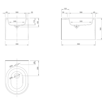 KNIEF Glow Биде подвесное 52x 9x34см, цвет: белый