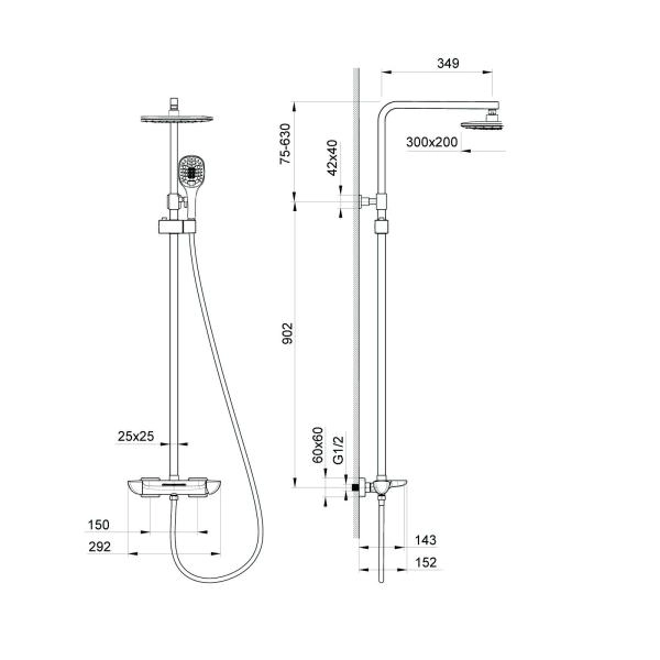 Душевая система Timo Helmi SX-1170/00-16 хром-белый