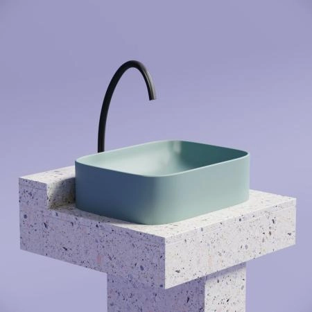 Умывальник чаша накладная прямоугольная (цвет Зеленый Матовый) Element 505x380x150мм