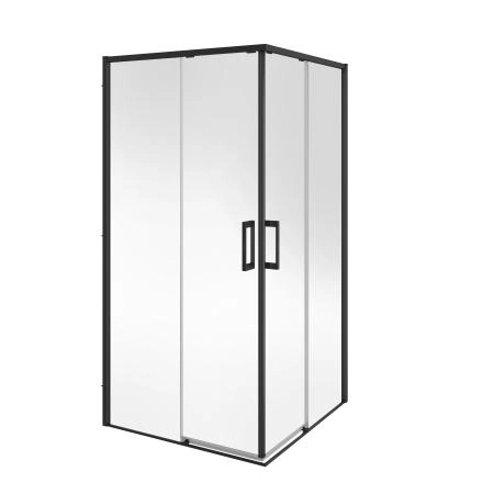 Душевой уголок Kerama Marazzi LINDO ЛИНДО LN.100.SSD.BLK.M раздвижной с функцией плавного открывания и закрывания, квадратный, 100х100х195, матовый черный